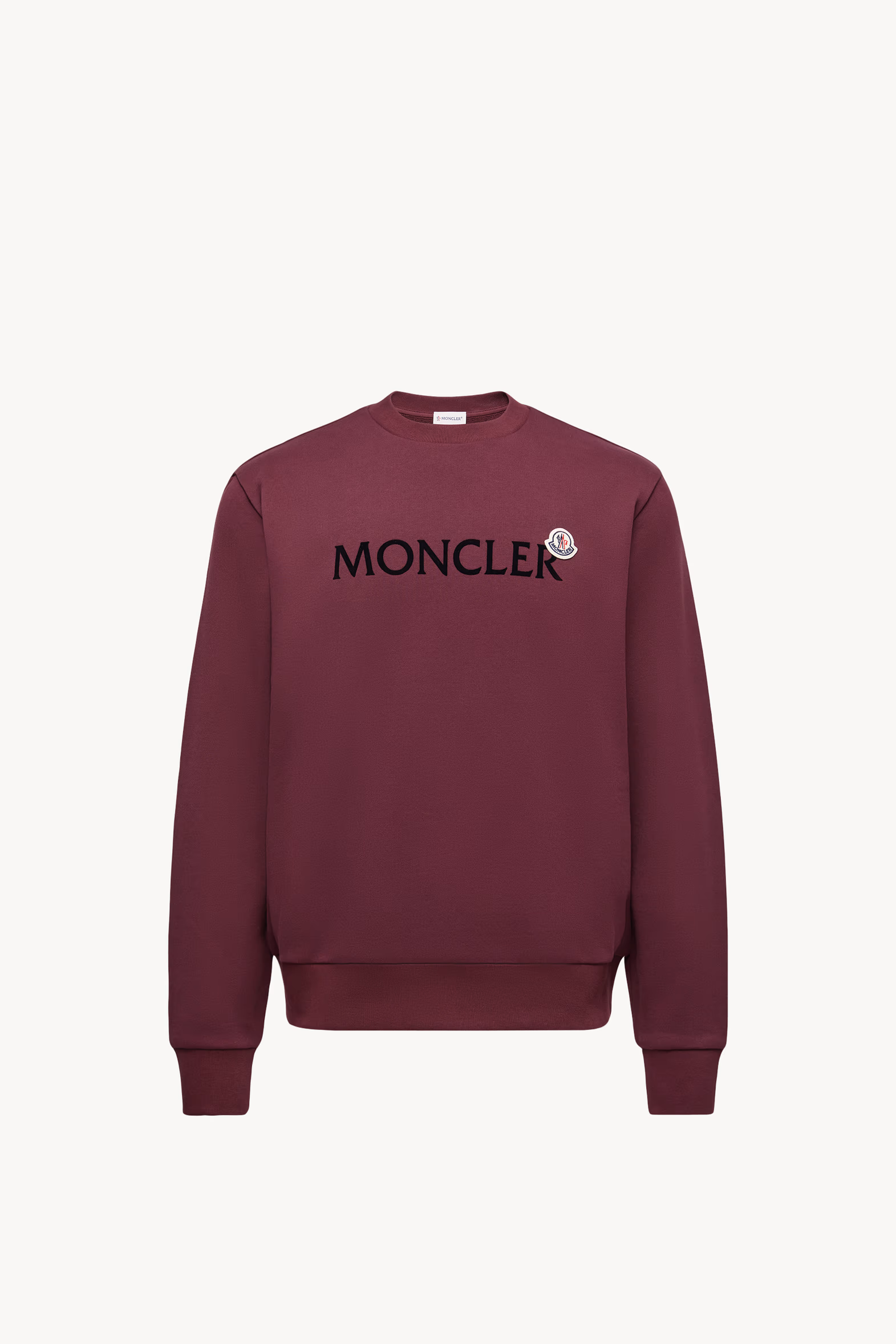 Logo Cotton Sweatshirt Men Burgundy Moncler 2
